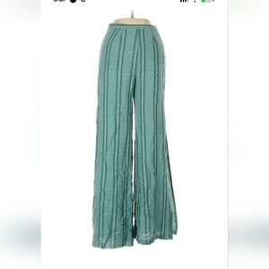 Reformation,Women's Wide-Leg Textured Pants - Teal, Size S